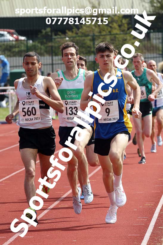 1500 metres, 2021 NECAA Middlesbrough Open Meting, Sunday, May 9th. Photo: David T. Hewitson/Sports for All Pics